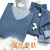 Factory direct sales of double-sided silk thermal insulation sets, long Johns and long pants with fleece for autumn and winter thermal underwear, men's and women's couple styles details Picture